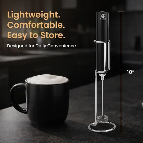 Miniatura 6 de Bean Envy Espumador de leche recargable de mano, espumador de café de aluminio de mano con varita espumadora de acero inoxidable, el mejor regalo