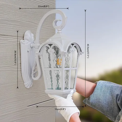 Miniatura 5 de Luces de pared para exteriores, para porche, patio, 17.1 pulgadas de alto, accesorios de iluminación de pared exterior blanca, impermeable