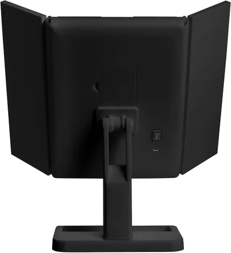 Miniatura 6 de MELANNCO Elements - Espejo de tocador LED de tres pliegues, 3 aumentos y luces LED regulables, negro, 7.09 x 4.69 x 11.61 pulgadas