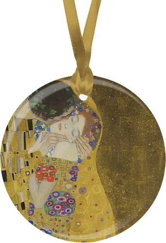 Adorno de árbol de Navidad, porcelana Klimt The Kiss Fine Art Adorno de recuerdo por RainCaper