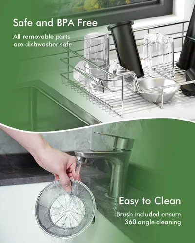 Miniatura 8 de SIFENE Exprimidor centrífugo, extractor de frutas y verduras enteras de potencia máxima de 1300 W, boca de 3.2 pulgadas de ancho, 3 velocidades