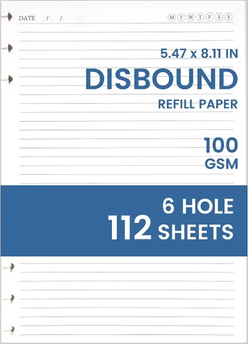 Miniatura 11 de Yoment - Cuaderno de diario de cuero para trabajo, recargable, 224 páginas, 100 GSM, papel grueso, cuaderno de 5 materias con separadores y pestañas