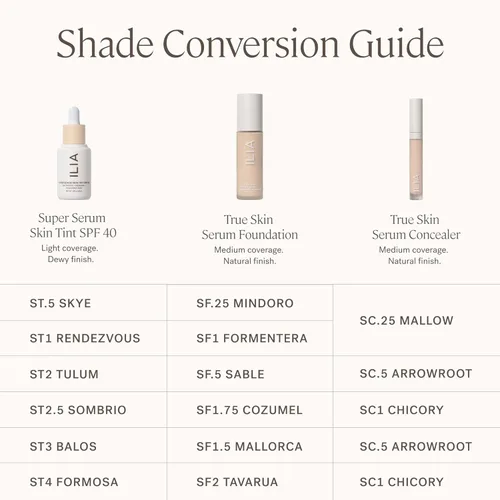 Miniatura 8 de ILIA - Base de maquillaje True Skin Serum No comedogénica, libre de crueldad animal, vegana, sensación ligera, cobertura que se puede construir