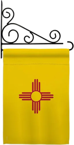 Miniatura 6 de Bandera de jardín de Estados Nuevo México Set de madera Regional Estados Unidos Territorios Americanos República País Particular Área Pequeña