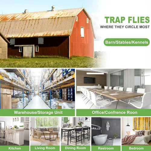 Miniatura 7 de LFSYS Paquete de 50 trampas para moscas de ventana, trampas para moscas de fruta para interiores, tiras adhesivas de papel para moscas, trampas