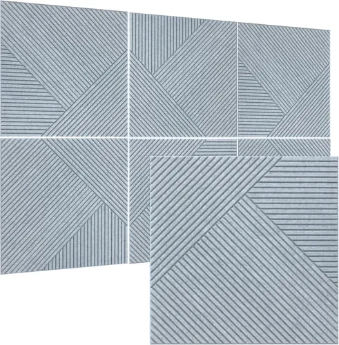Miniatura 12 de TO-TH Paneles Acústicos para Pared y Techo - Paquete de 6 de 2'x2'x0.4", Paneles de Pared Decorativos Autoadhesivos con Impresión UV 3D con Aspecto