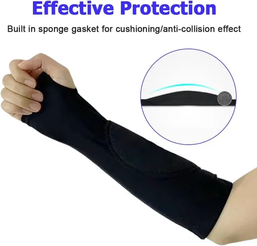 Miniatura 5 de DONGKER 1 par de mangas de voleibol para brazos, mangas de antebrazo con agujero para el pulgar para hombres y mujeres, entrenamiento de voleibol