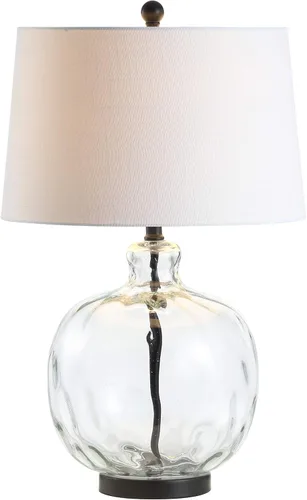 JONATHAN Y JYL1067A Rae 26.5" lámpara LED de vidrio/metal estilo cabaña, campo francés, rústica, para mesita de noche, escritorio, biblioteca, para
