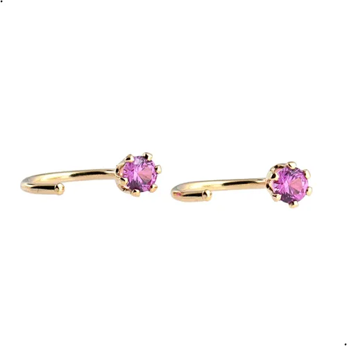 Miniatura 64 de Half Huggie Birthstone Gold Hoop Earrings for Women Tiny Cartilage Stud Piercing Earring Hypoallergenic Earring Screw Back Dainty Hug