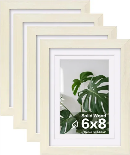 Miniatura 54 de Egofine - Juego de 4 portarretratos 8 x 10 pulgadas de madera maciza y cubierta de plexiglás de 4 x 6/5 x 7 pulgadas con paspartú u 8 x 10 pulgadas