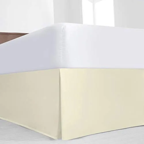 Miniatura 5 de Falda de cama blanca de lujo a medida de tamaño individual, falda de cama plisada de 10 pulgadas, microfibra de doble cepillado de alta calidad