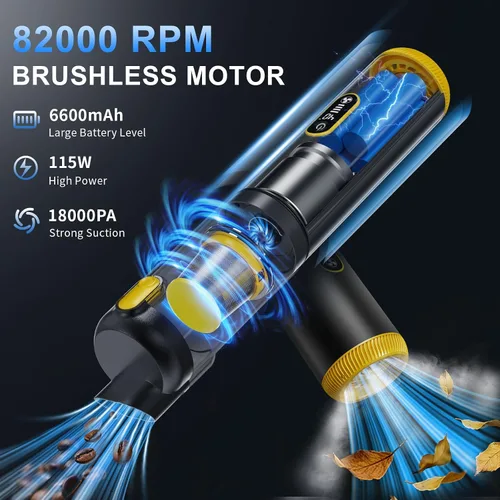 Miniatura 3 de SEEDUSTRY Aspiradora de Mano Portátil Inalámbrica para Automóvil, 6 en 1, mini aspiradora inalámbrica con motor sin escobillas y potente succión