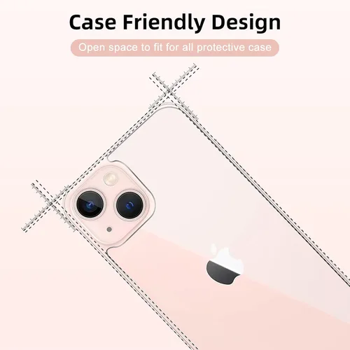 Miniatura 5 de [Paquete de 2] Protector de pantalla trasera para iPhone 13 para iPhone 13, protector de pantalla de vidrio templado antiarañazos y burbujas