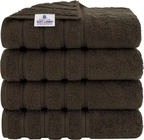 Miniatura 41 de American Soft Linen - Juego de 4 toallas, 100% de algodón turco, 27 x 54 pulgadas, tamaño extragrande, toallas para la ducha, color amarillo