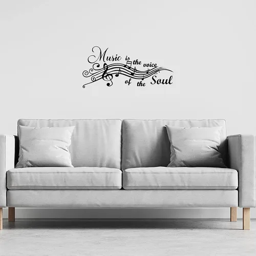Miniatura 2 de Music is the Voice of The Soul - Calcomanías de vinilo para pared, citas, refranes, palabras, artes, letras para sala de música