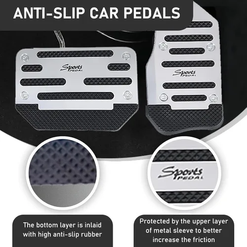 Miniatura 3 de Juego de 2 piezas de decoración para pedal de freno de acelerador de automóvil, accesorios de cubierta de pedal de freno de vehículo de goma