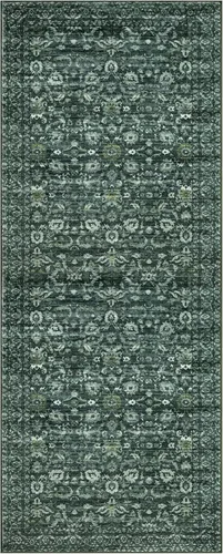 Miniatura 9 de Lansny Alfombra bohemia de 2 x 3 pulgadas, lavable, color negro, azul marino, floral, alfombra de cocina, alfombra de área pequeña de lana