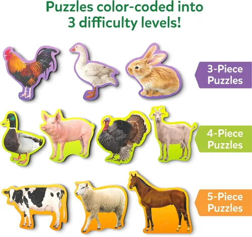 Miniatura 3 de Skillmatics Rompecabezas Paso a Paso – Rompecabezas de 40 Piezas y Rompecabezas para Niños Pequeños, Animales de Granja, Rellenos de Calcetines