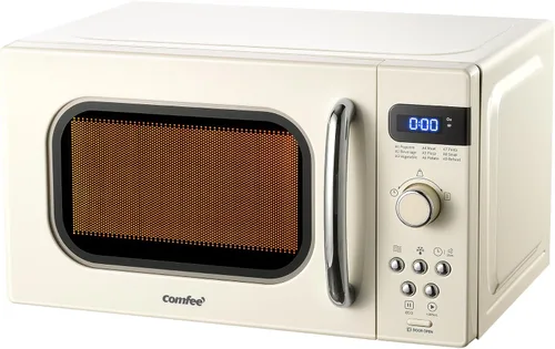 Miniatura 8 de COMFEE' Horno de microondas pequeño retro con tamaño compacto, 9 menús preestablecidos, plato giratorio con memoria de posición, función