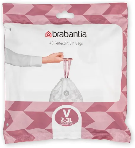 Miniatura 25 de Bolsas de basura Brabantia PerfectFit (Tamaño M/16 Gal) Bolsas gruesas de plástico para caneca de basura con asas de cordón (40 bolsas)