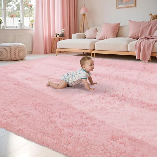 Miniatura 41 de Alfombra de Área 8x10 para Sala de Estar: Alfombras Shag Gris Claro Ultra Suaves y Esponjosas, Alfombra Grande Difusa de Felpa