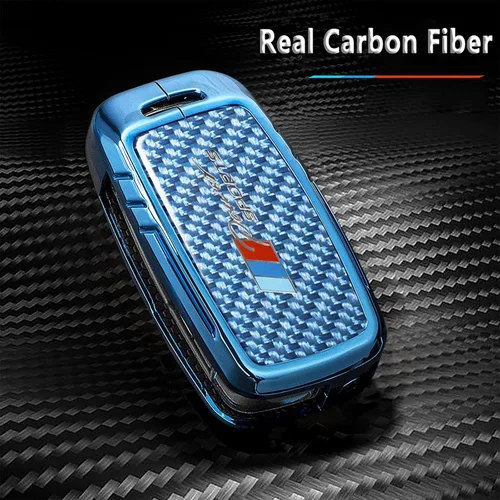 Miniatura 31 de Funda para llavero BMW con llavero, fibra de carbono real, protección de aleación de zinc, compatible con BMW 1 3 4 5 6 7 Series X1 X3 X4 M5 M6 GT3