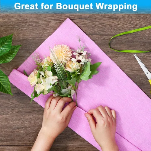 Miniatura 4 de PATIKIL Rollo de papel crepé de 8.2 pies, 1 rollo de hoja de papel suave de 10 pulgadas de ancho para manualidades, fabricación de flores