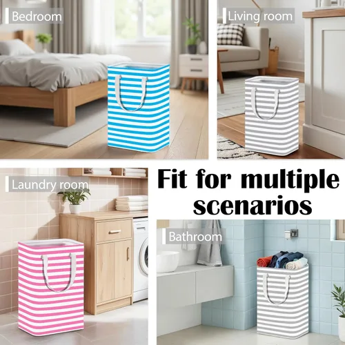 Miniatura 6 de Paquete de 4 cestas grandes para la ropa sucia, 75 L, impermeable, plegable, con asas extendidas para ropa en el dormitorio familiar