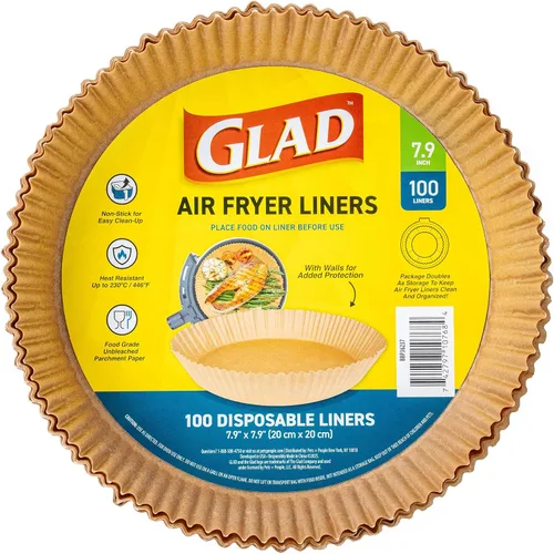Miniatura 7 de Forros para freidora de aire Glad, antiadherentes y resistentes al calor, material de grado alimenticio, adecuados para freidoras de aire redondas