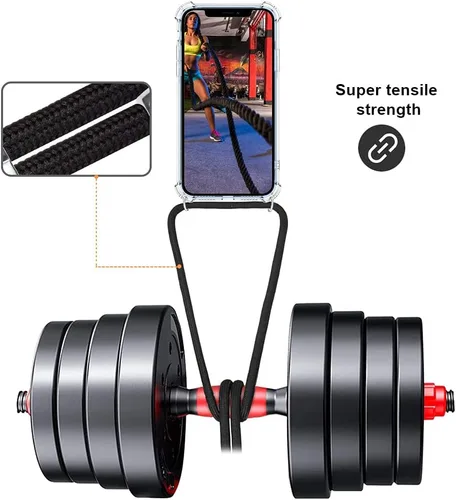 Miniatura 2 de Funda Transparente para iPhone 13 Pro Max con Cordón Ajustable para Hombro y Cuello Correa Cruzada Funda de Teléfono para Mujeres y Niñas Protector