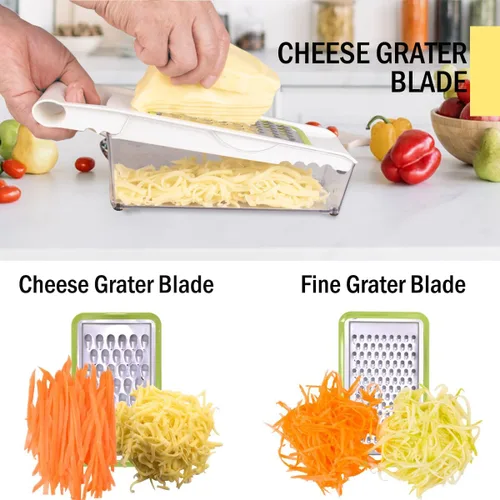 Miniatura 3 de NACOLUS Rallador de queso con contenedor, cortador de verduras 5 en 1, ralladores multiusos para cocina, rallador de caja fácil de limpiar