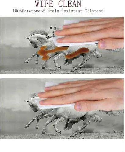 Miniatura 6 de Mantel elástico, mantel de tela decorativa de animales, caballos que corren simbolizan la pasión y el apetito por la libertad, se adapta a mesas