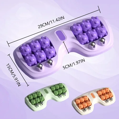 Miniatura 5 de Rodillo portátil de masaje de doble pie, alivio de la fascitis plantar, terapia de acupresión de doble pie para aliviar el estrés y mejorar la Verde