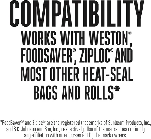 Miniatura 9 de Weston Máquina compacta selladora al vacío de alimentos, potente bomba de 23 pulgadas de Hg, para bolsas de hasta 11 pulgadas de ancho, 100 vatios