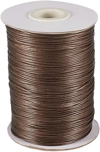 Miniatura 39 de Cheriswelry 90 yardas/rollo de 0.079 pulgadas, cordón encerado negro de poliéster coreano, joyería de cuentas, hilos para manualidades, cuerda