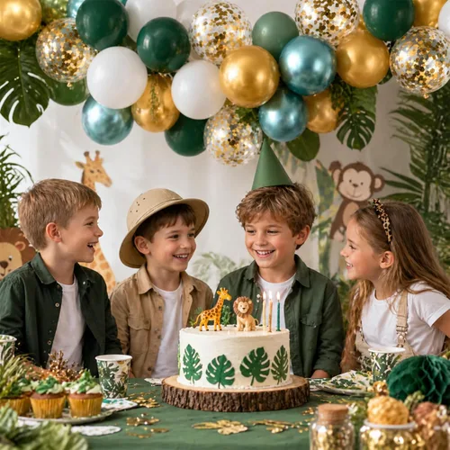 Miniatura 3 de Globos de látex verde metálico dorado, paquete de 60 globos de látex de 12 pulgadas de color verde oscuro, blanco y dorado con cintas para bodas