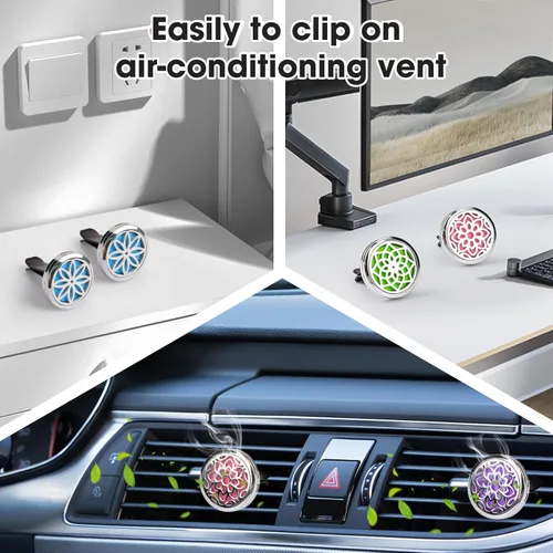 Miniatura 6 de ttstar Clip de ventilación para difusor de automóvil, 1.181 in, difusor de aceite esencial de aromaterapia con 36 almohadillas de repuesto
