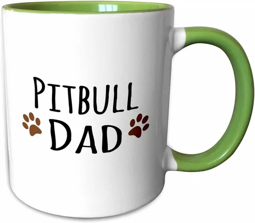 Miniatura 12 de 3dRose Pitbull Dog Dad - Taza de 11 onzas, color negro