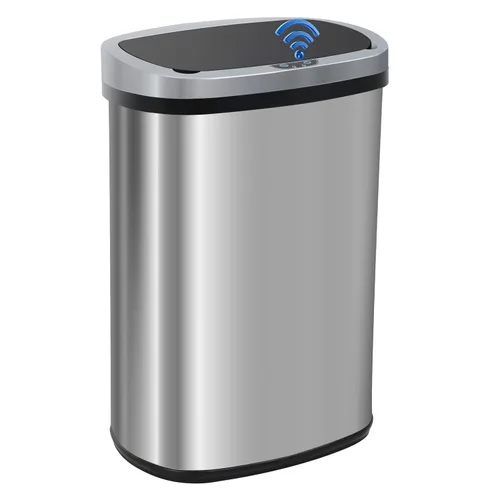 Miniatura 9 de Cubo de basura de 13 galones (50 litros) para cocina con tapa, sensor automático, sin tocar, acero inoxidable, para baño, dormitorio, oficina