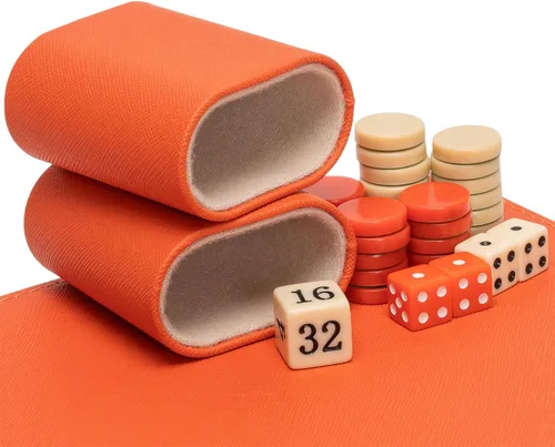 Miniatura 4 de Yellow Mountain Imports Juego de Backgammon Mini de Tamaño de Viaje, Alanya - Fichas Magnéticas y Tablero de 9 Pulgadas en Elegante Estuche de Cuero