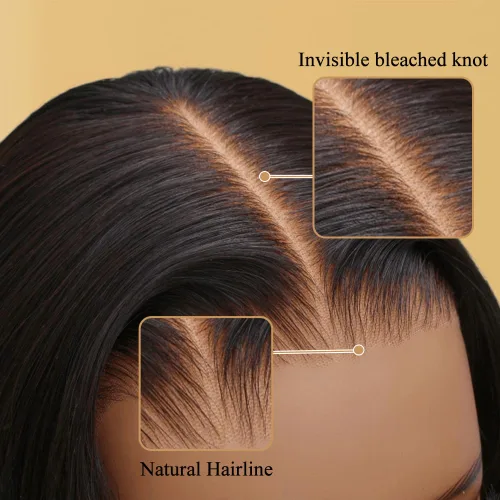 Miniatura 7 de LuAiJa Peluca de cabello humano ondulado con encaje frontal, cabello humano prearrancado, encaje frontal HD de 13 x 4, densidad 180, cabello de Negro