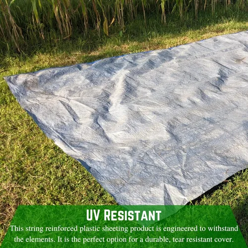 Miniatura 6 de Farm Plastic Supply - Rollo de polietileno reforzado con cuerda Dura Skrim - 20 mil - (12' x 15') - Extremadamente duradero, resistente a