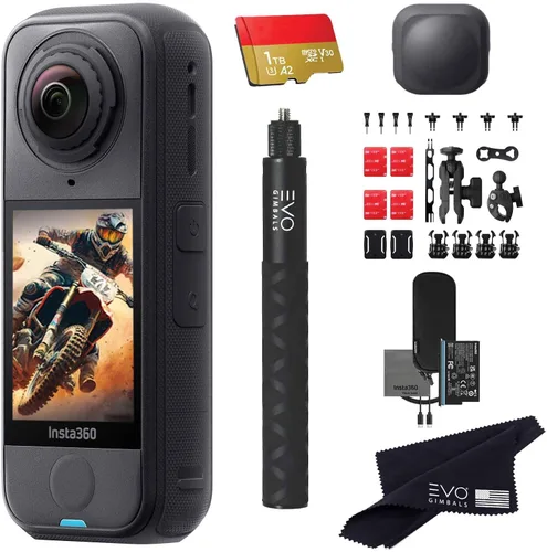 Insta360 Paquete de motocicleta X4 Air | Cámara de acción impermeable 8K 360 más ligera para aventuras épicas, lentes reemplazables | El paquete