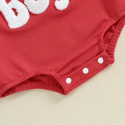 Miniatura 29 de SOLILOQUY Traje de manga larga con cuello redondo para el primer día de San Valentín para bebé niño y niña, mameluco de corazón de amor