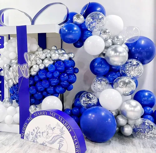 Miniatura 3 de KALOR Globos Retro Azul Oscuro, 100 Pzs Globos de Látex Mate Azul Klein de 5 Pulgadas para Arco de Guirnalda de Globos, Decoración de Cumpleaños