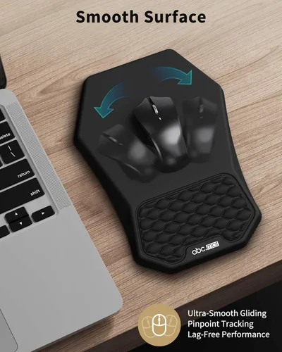 Miniatura 4 de Juego de alfombrilla ergonómica para mouse y reposamuñecas para teclado, diseño de masaje para aliviar el dolor del túnel carpiano, espuma Negro