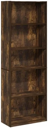 Miniatura 23 de Furinno GEHRY - Estantería para libros, 5 niveles, con estantes ajustables, 11.6 x 24.8 x 71.4 pulgadas, para oficina en casa, sala de estar, roble