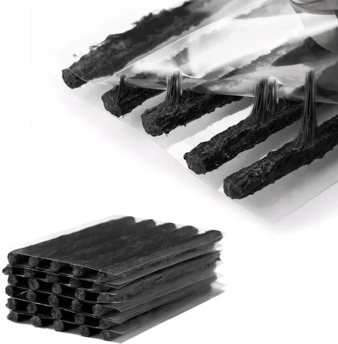 30 cuerdas de reparación de neumáticos, kit de tiras de sellado de reparación de neumáticos planos de goma resistente de 4 pulgadas, tapones de