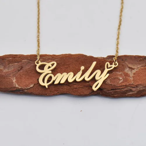 Miniatura 4 de Aoloshow Collar personalizado con nombre de corazón personalizado con cualquier nombre, joyería de acero inoxidable para mujer, regalo de graduación