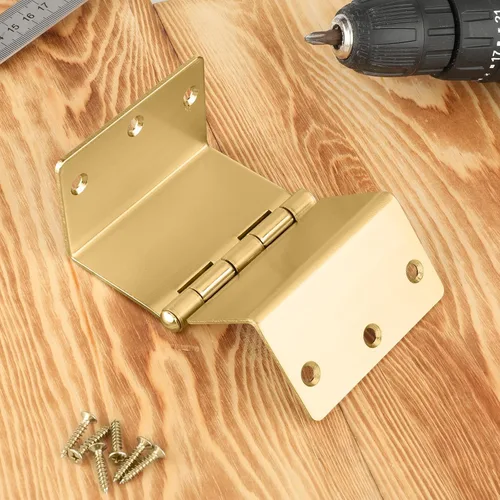 Miniatura 4 de Haidms Paquete de 3 Bisagras Descentradas Doradas de 3.5 Pulgadas Bisagras de Puerta Expandibles Resistentes con Esquina de Radio de 1/4 Pulgada